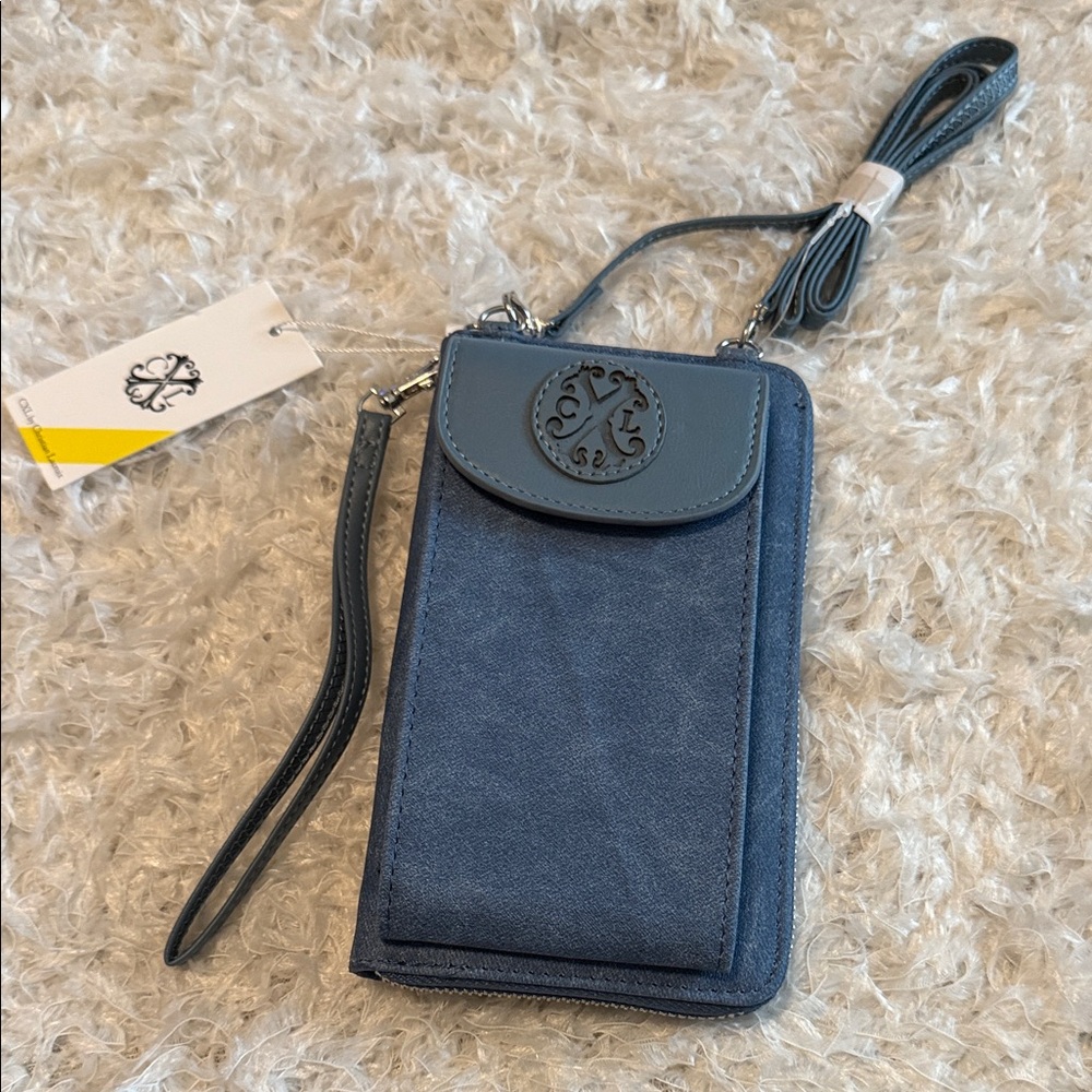 CXL by Christian Lacroix Blue Crossbody Phone Wallet new with tags